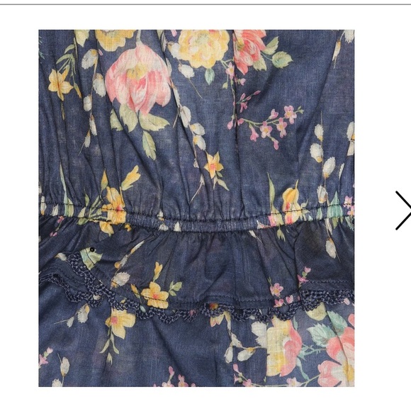 ZIMMERMANN GIRLS Blue Zinnia Floral Playsuit - Picture 3 of 4